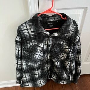 Kenneth Cole Monochrome Plaid Flannel Shirt